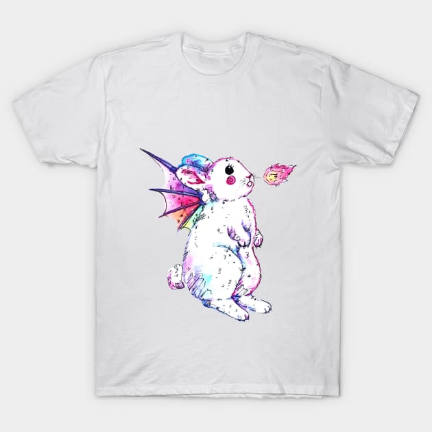 Pastel Dragon Bunny T-Shirt by aquabun